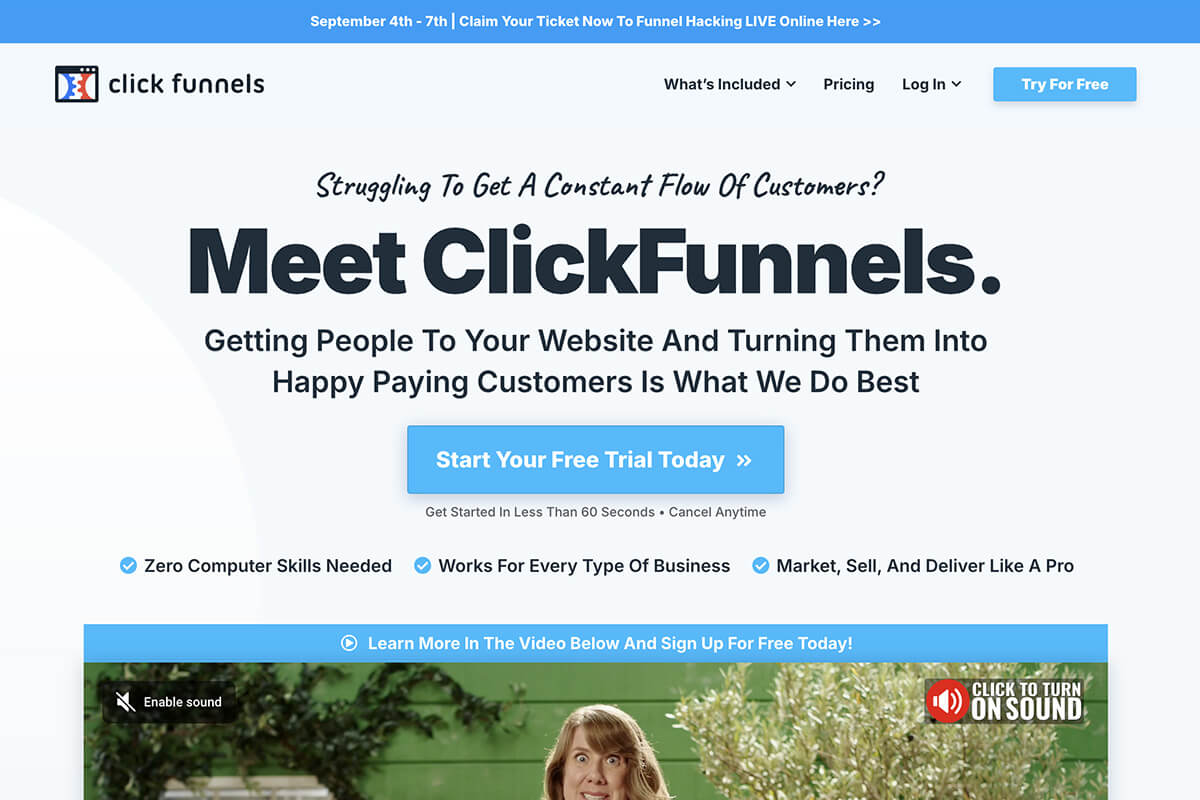 ClickFunnel, leader des funnel builder