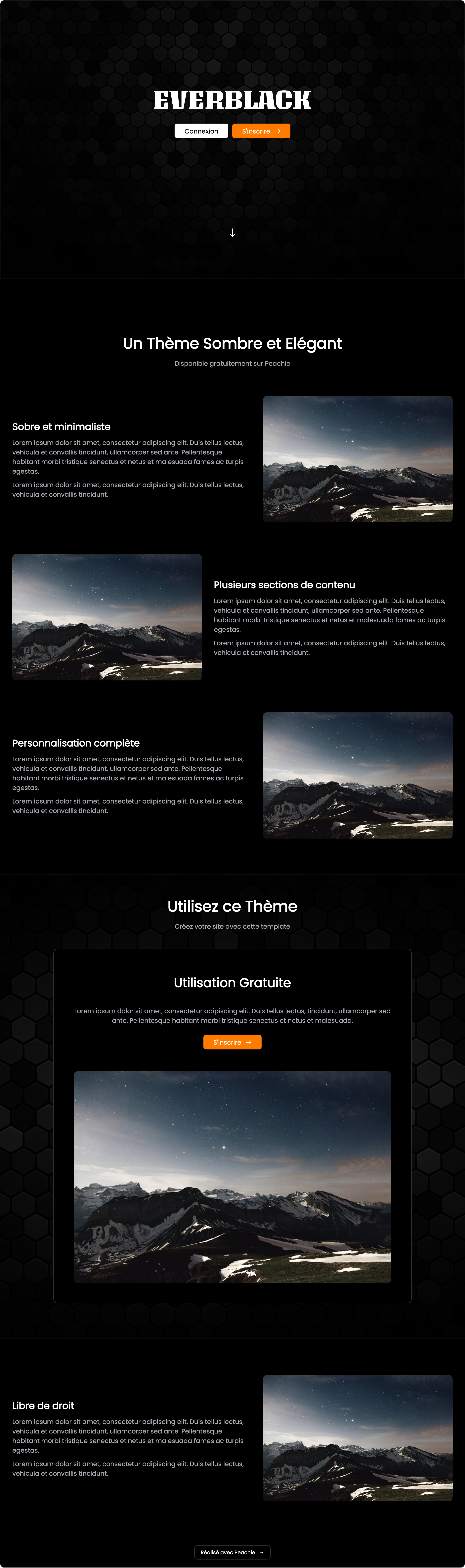 Template de tunnel de vente 'Everblack'